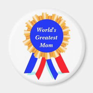 Custom Personalised Blue Ribbon Award Magnets