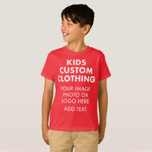 Custom Personalised BOY'S T-SHIRT - DEEP RED
