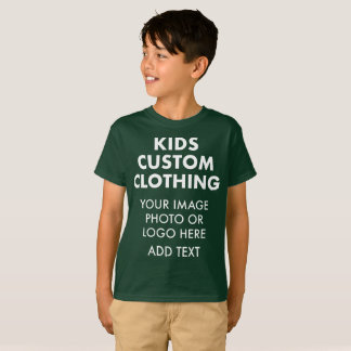 Custom Personalised BOY'S T-SHIRT - FOREST GREEN