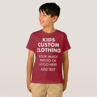 Custom Personalised BOY'S T-SHIRT - MAROON RED