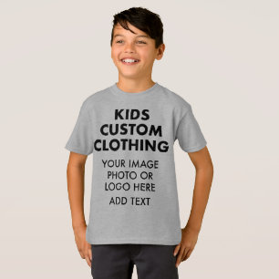 Custom Personalised BOY'S T-SHIRT - STEEL GREY