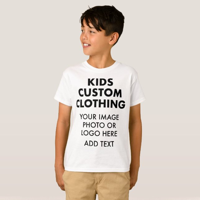 Custom Personalised BOY'S T-SHIRT - WHITE (Front Full)