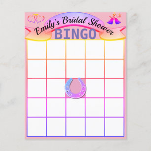 Custom Personalised Bridal Shower Bingo Cards