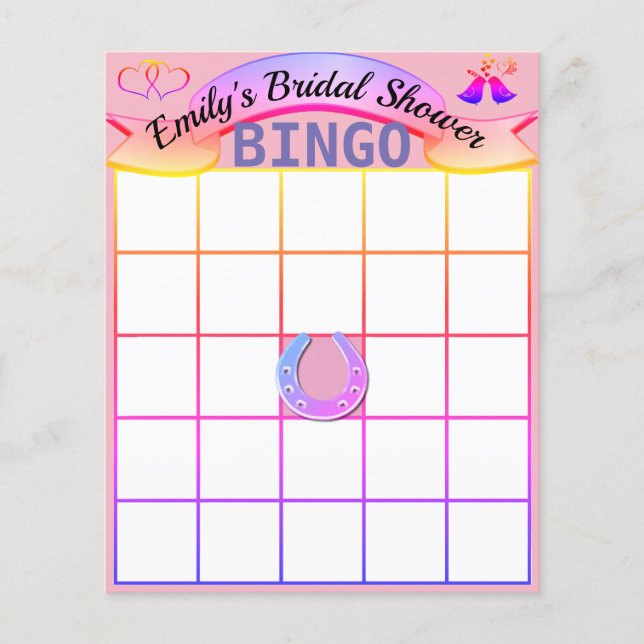 Custom Personalised Bridal Shower Bingo  Flyer (Front)