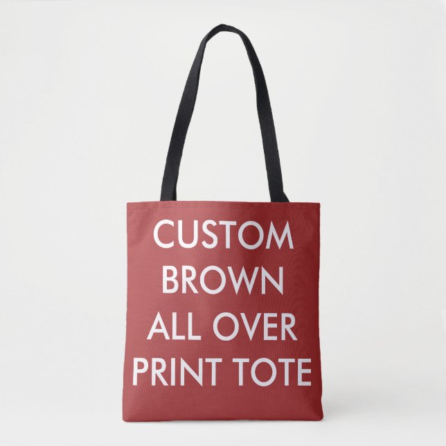 Custom Personalised BROWN ALL OVER PRINT TOTE BAG (Front)