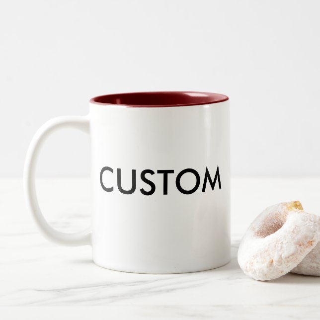 Custom Personalised Brown Two-Tone Mug (With Donut)