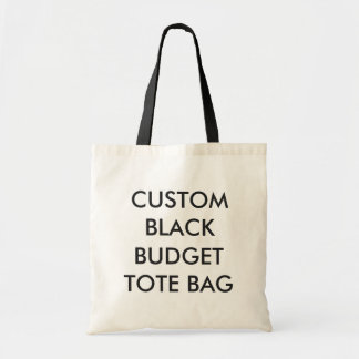 Custom Personalised Budget Tote Bag, BLACK Handles Bag
