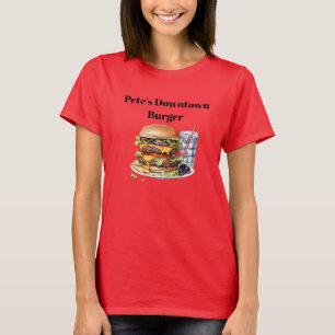 Custom Personalised Burger Restaurant Diner Name T-Shirt