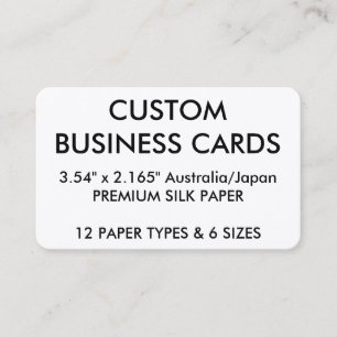 Custom Personalised Business Cards Blank Template