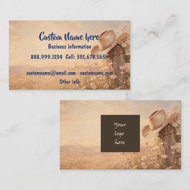 Custom Personalised Business Logo or QR Code Card (Front/Back)