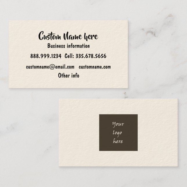 Custom Personalised Business with Your Logo Card (Front/Back)