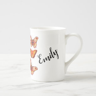 Custom Personalised Butterfly Bone China Mug