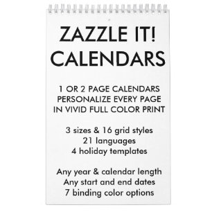 Custom Personalised Calendar Blank Template