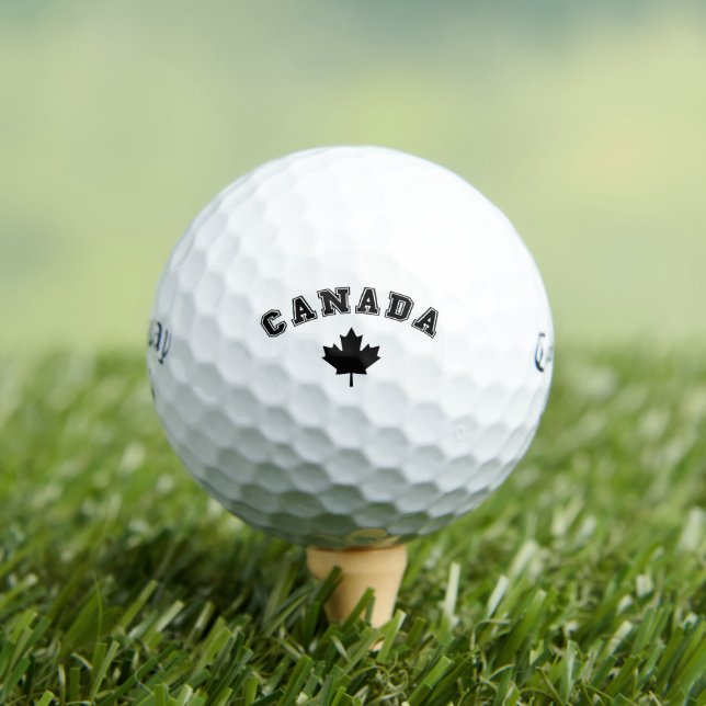 Custom Personalised Canada Maple Leaf Print  Golf Balls (Insitu Tee)