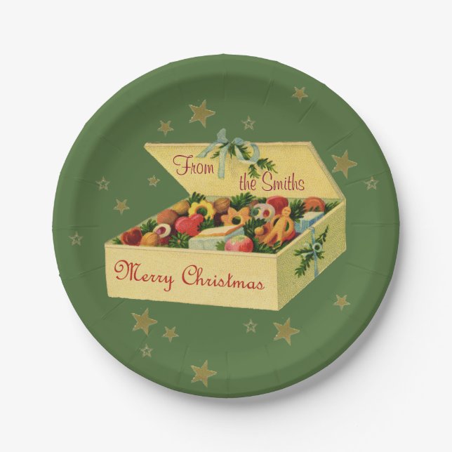 Custom Personalised Christmas Cookies Paper Plate (Front)