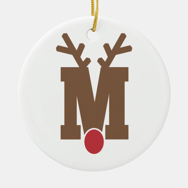 Custom Personalised Christmas Ornament Letter "M"  (Front)