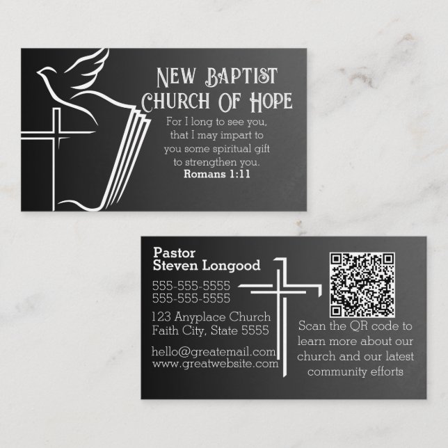 Custom Personalised Church Business Card (Front/Back)