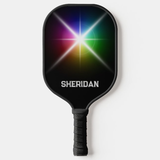 Custom Personalised Colour Burst Black Pickleball Paddle (Front)