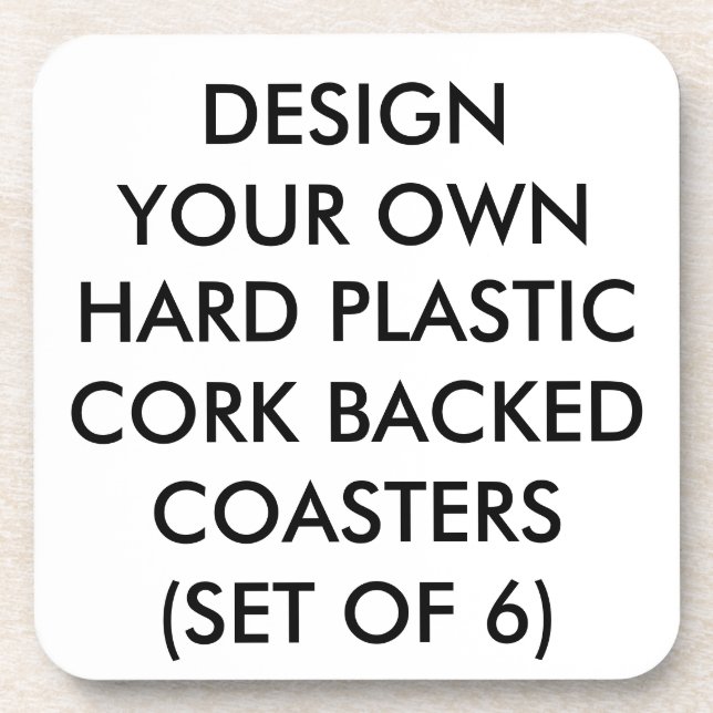 Custom Personalised Cork Back Plastic Coasters (6) (Front)