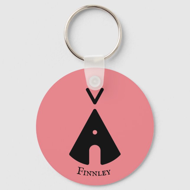 Custom Personalised Cute Tipi Key Ring (Front)