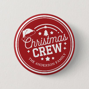 Custom personalised diy Christmas Crew red 6 Cm Round Badge