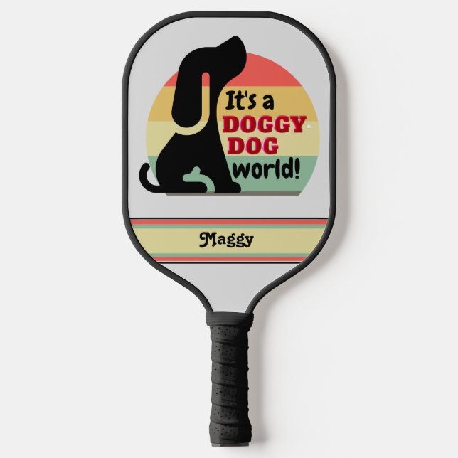 Custom Personalised Doggy Dog  Pickleball Paddle (Front)