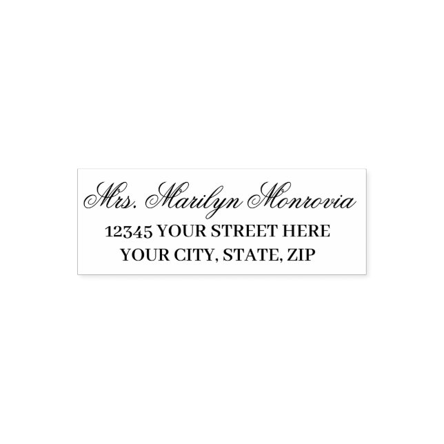 Custom Personalised Elegant Name Return Address Self-inking Stamp (Design)