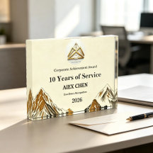 Custom Personalised Employee Service Award Plaque
