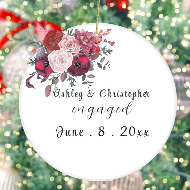 Custom personalised engaged  ceramic tree decoration (Creator Uploaded)