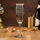 Custom Personalised Etched Champagne Glass Flute