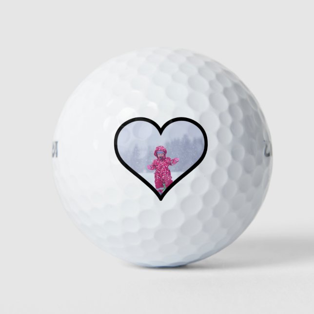 Custom Personalised Family In A Heart Template Golf Balls (Front)