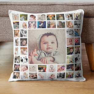 Custom Personalised Family Memories Photo Collage Cushion