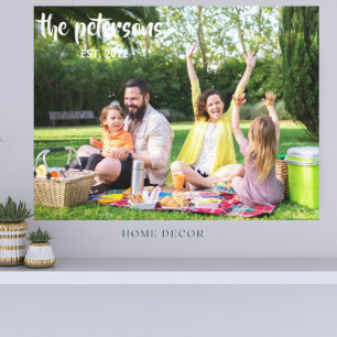 Custom Personalised Family Picnic Photo Canvas Print
