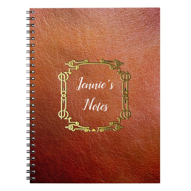 Custom Personalised Faux Leather Notebook (Front)