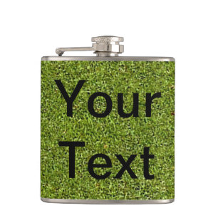 Custom Personalised Flask with Grass Background