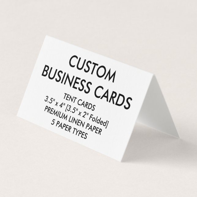 Custom Personalised Folded Tent Business Cards (Front)