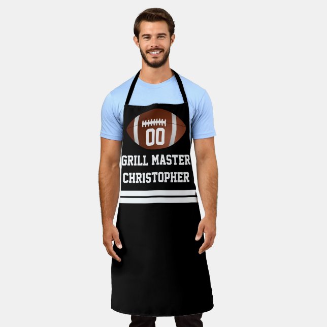 Custom Personalised Football Grill BBQ Tailgate Apron (Worn)
