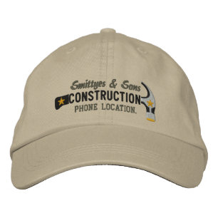 Custom Personalised for Your Construction Business Embroidered Hat