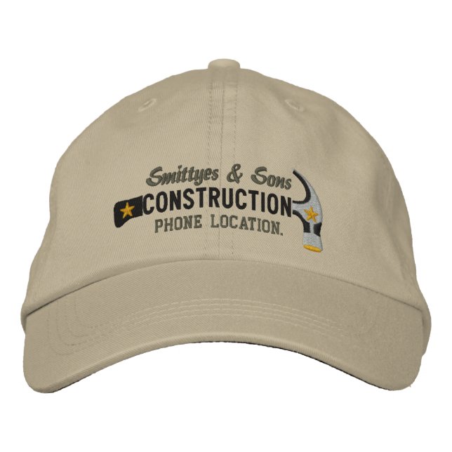 Custom Personalised for Your Construction Business Embroidered Hat (Front)