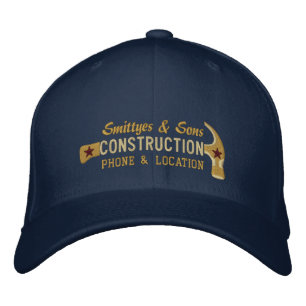 Custom Personalised for Your Construction Business Embroidered Hat