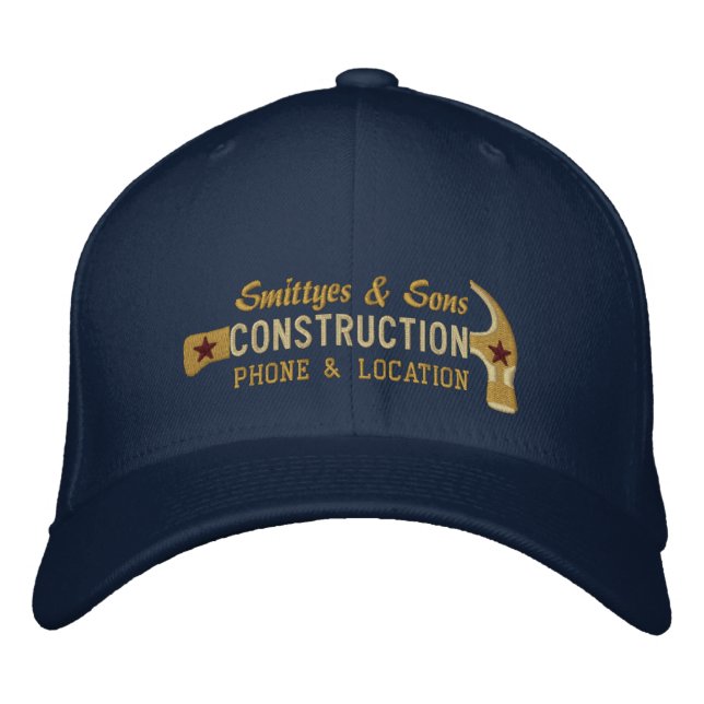 Custom Personalised for Your Construction Business Embroidered Hat (Front)