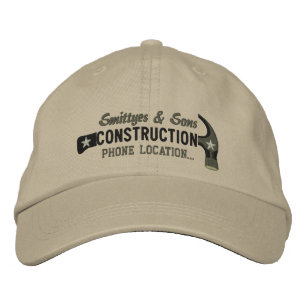 Custom Personalised for Your Construction Business Embroidered Hat