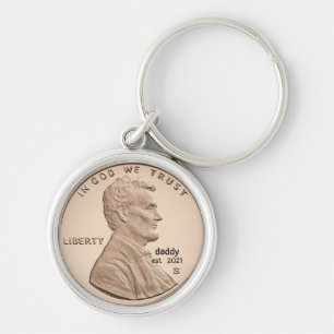 Custom Personalised Gift Penny Coin Keychain