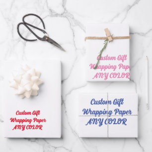Custom Personalised Gift Wrap, Any Colour Gift  Wrapping Paper Sheet