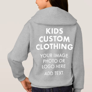 Custom Personalised GIRL'S PULLOVER HOODIE - GREY