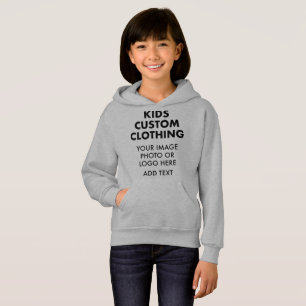 Custom Personalised GIRL'S PULLOVER HOODIE - GREY