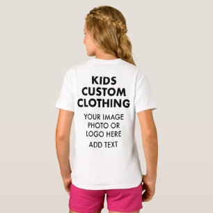 Custom Personalised GIRL'S T-SHIRT - WHITE