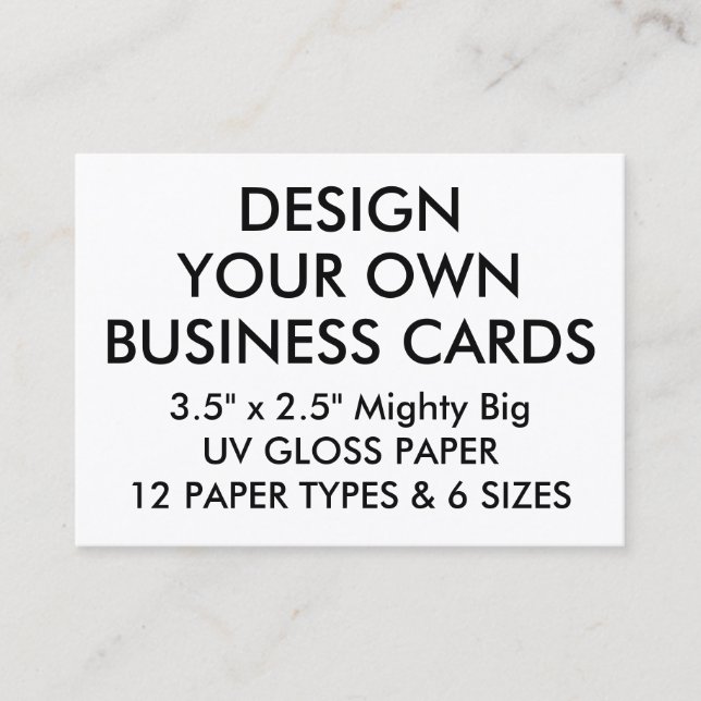Custom Personalised GLOSS 3.5"x2.5" Business Cards (Front)