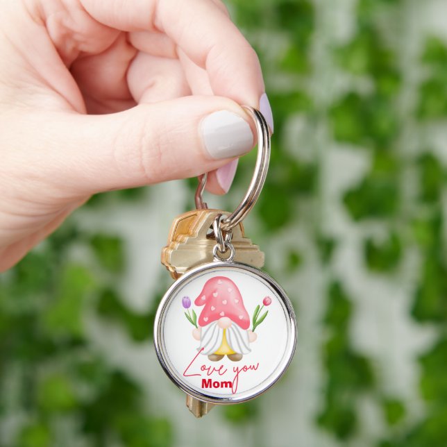 Custom personalised  gnome valentine's day key ring (Hand)