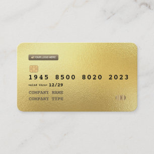 Custom personalised gold credit card Business Card